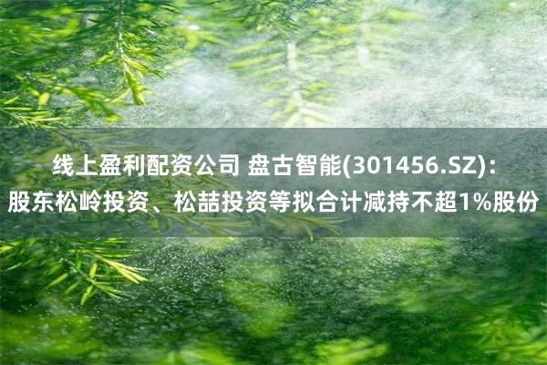 线上盈利配资公司 盘古智能(301456.SZ)：股东松岭投资、松喆投资等拟合计减持不超1%股份