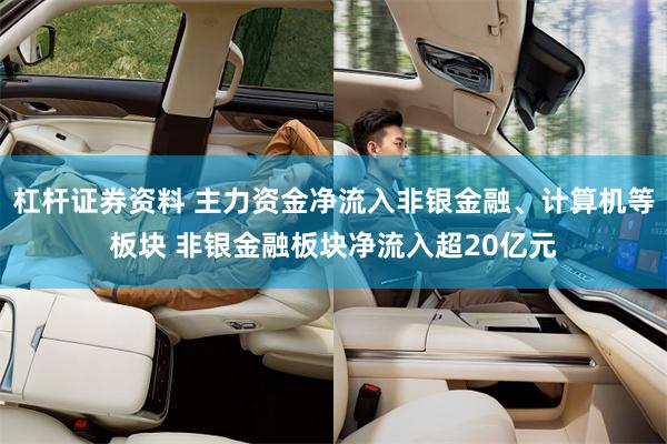 杠杆证券资料 主力资金净流入非银金融、计算机等板块 非银金融板块净流入超20亿元